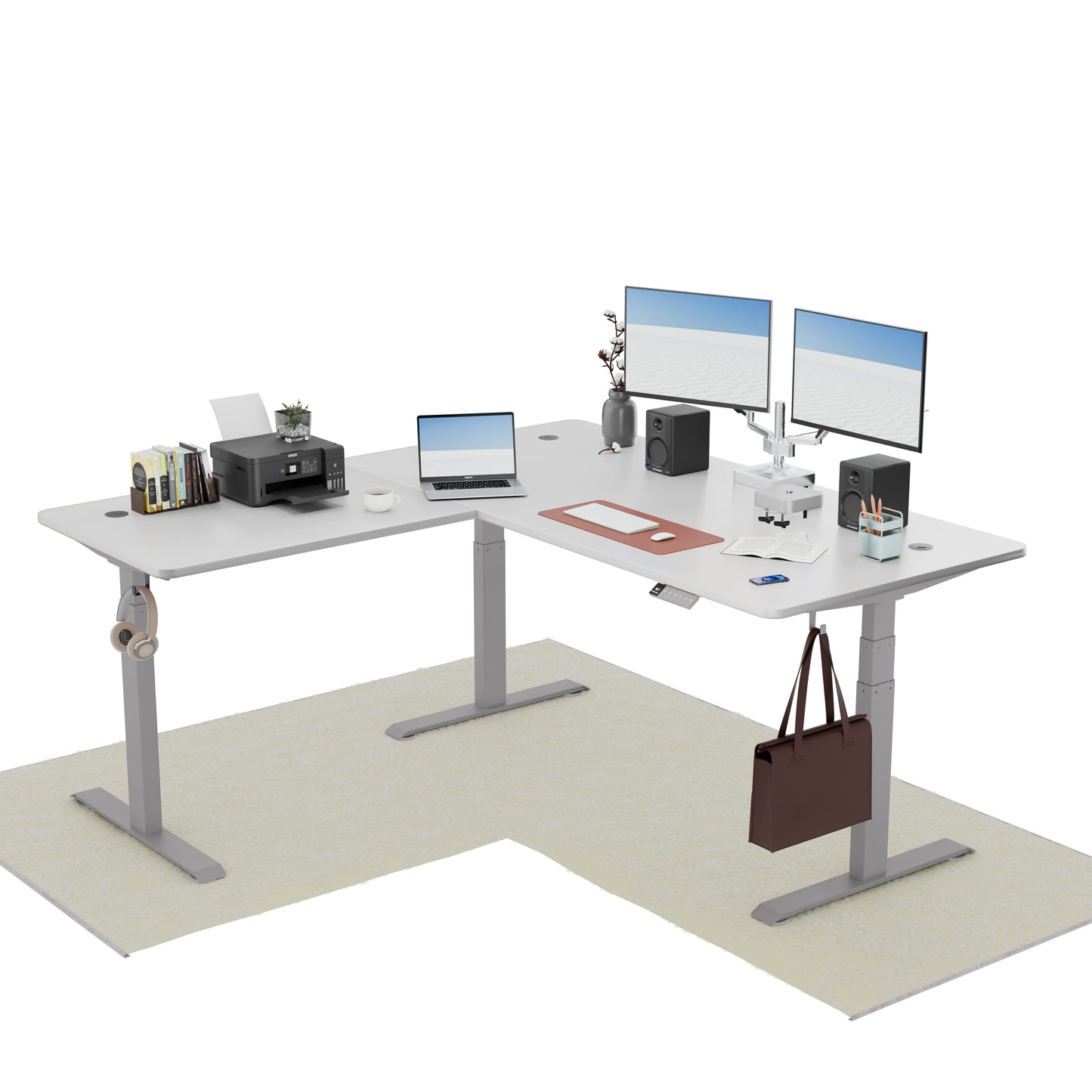 Intellidesk Studio L-Shape Height Adjustable Standing Desk