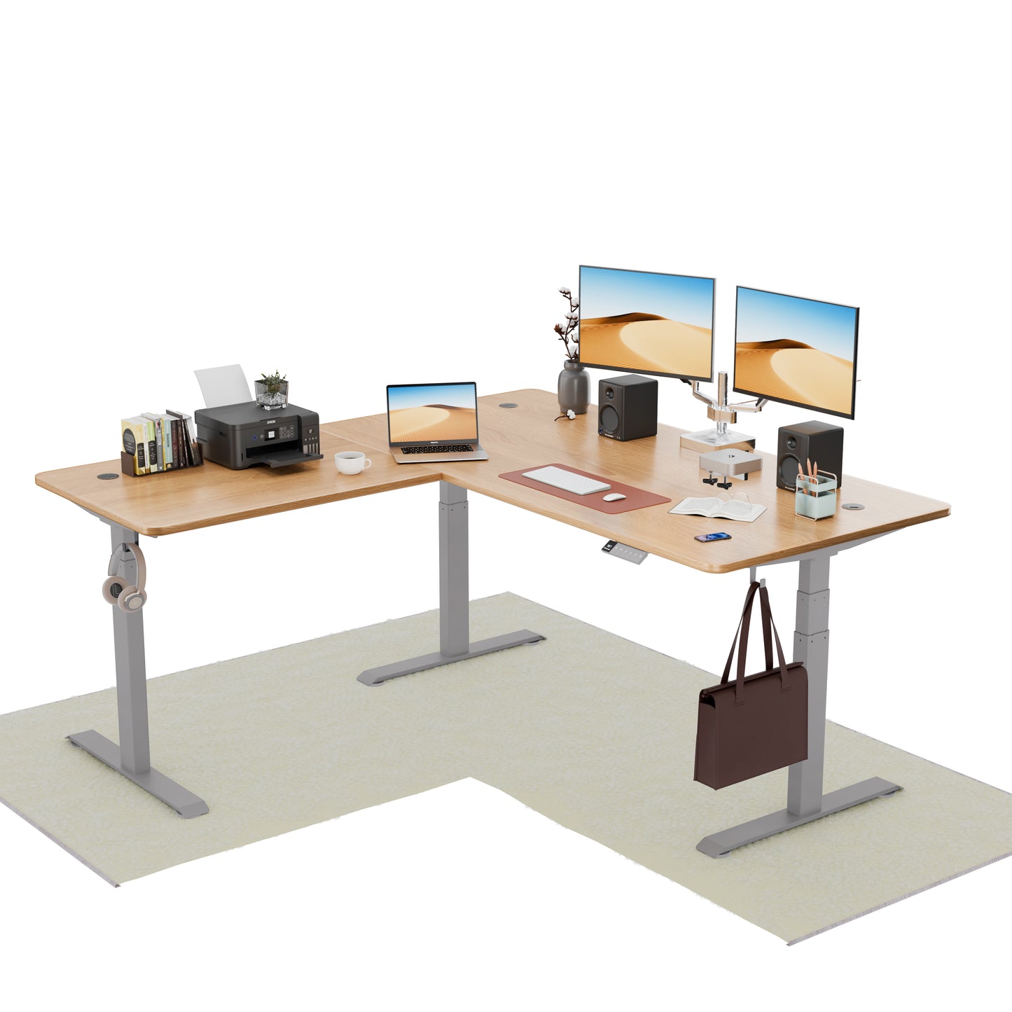 Intellidesk Studio L-Shape Height Adjustable Standing Desk