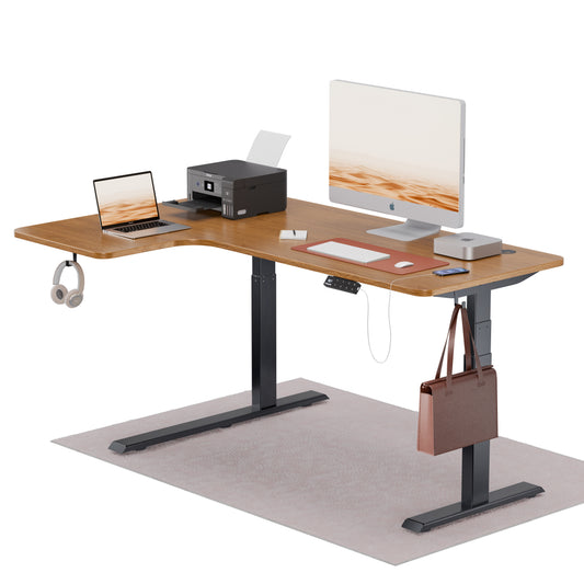 Intellidesk Curve L-Shaped Height Adjustable Standing Desk