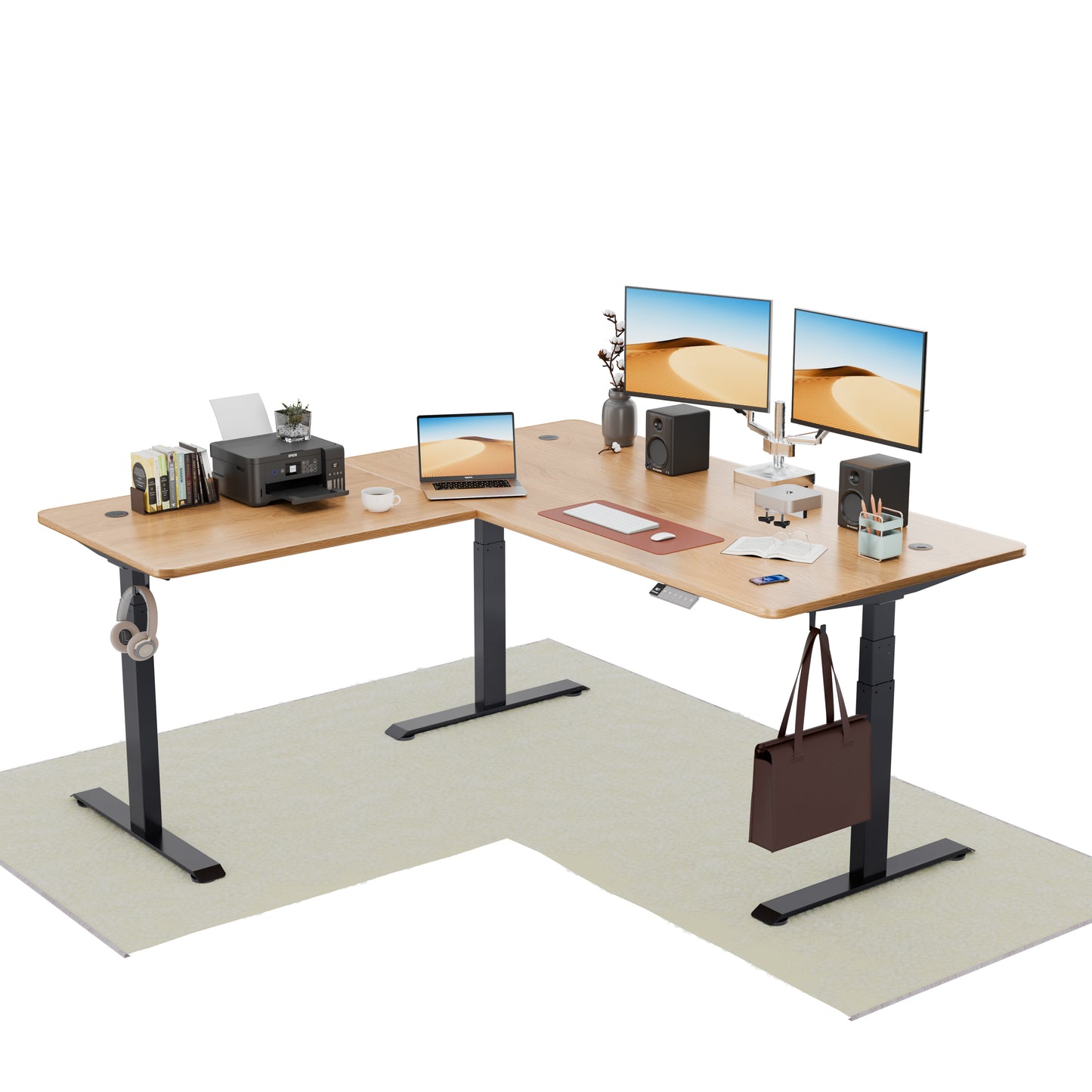 Intellidesk Studio L-Shape Height Adjustable Standing Desk