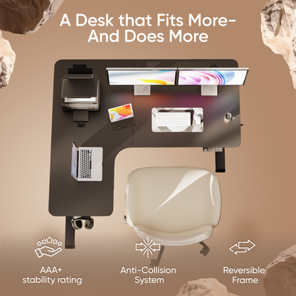 Intellidesk Curve L-Shaped Height Adjustable Standing Desk